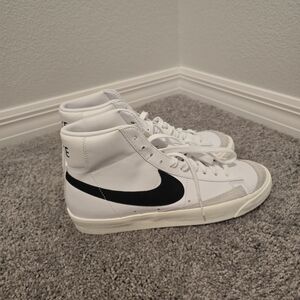 Nike White and Black High-Top Sneakers